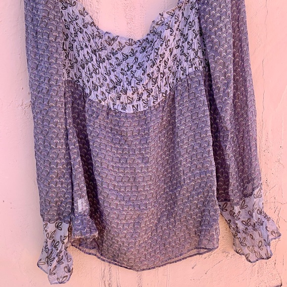 Laundry by Shelli Segal Silk Gypsy Peasant Top - Picture 3 of 8